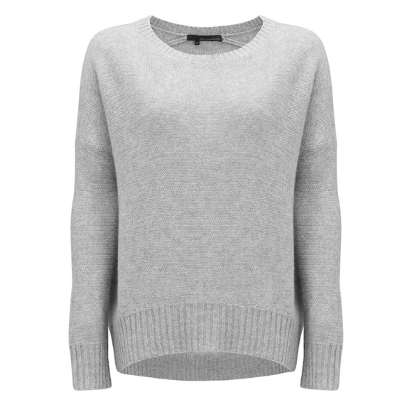 360 Cashmere Dewey 100% Cashmere Heather Grey Jumper Sweater - Picture 4 of 14